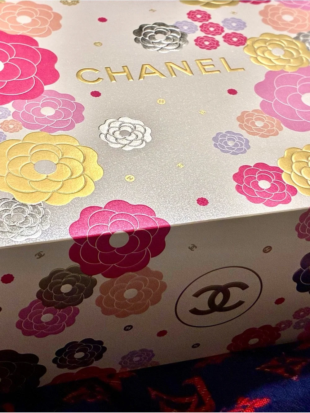 CHANEL Floral Decorative Box in Pink, Gold, Silver